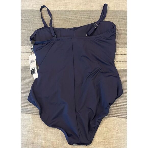 La Blanca Women's One Piece Swimsuit Island Goddess Shirred Side -20W - Picture 5 of 7